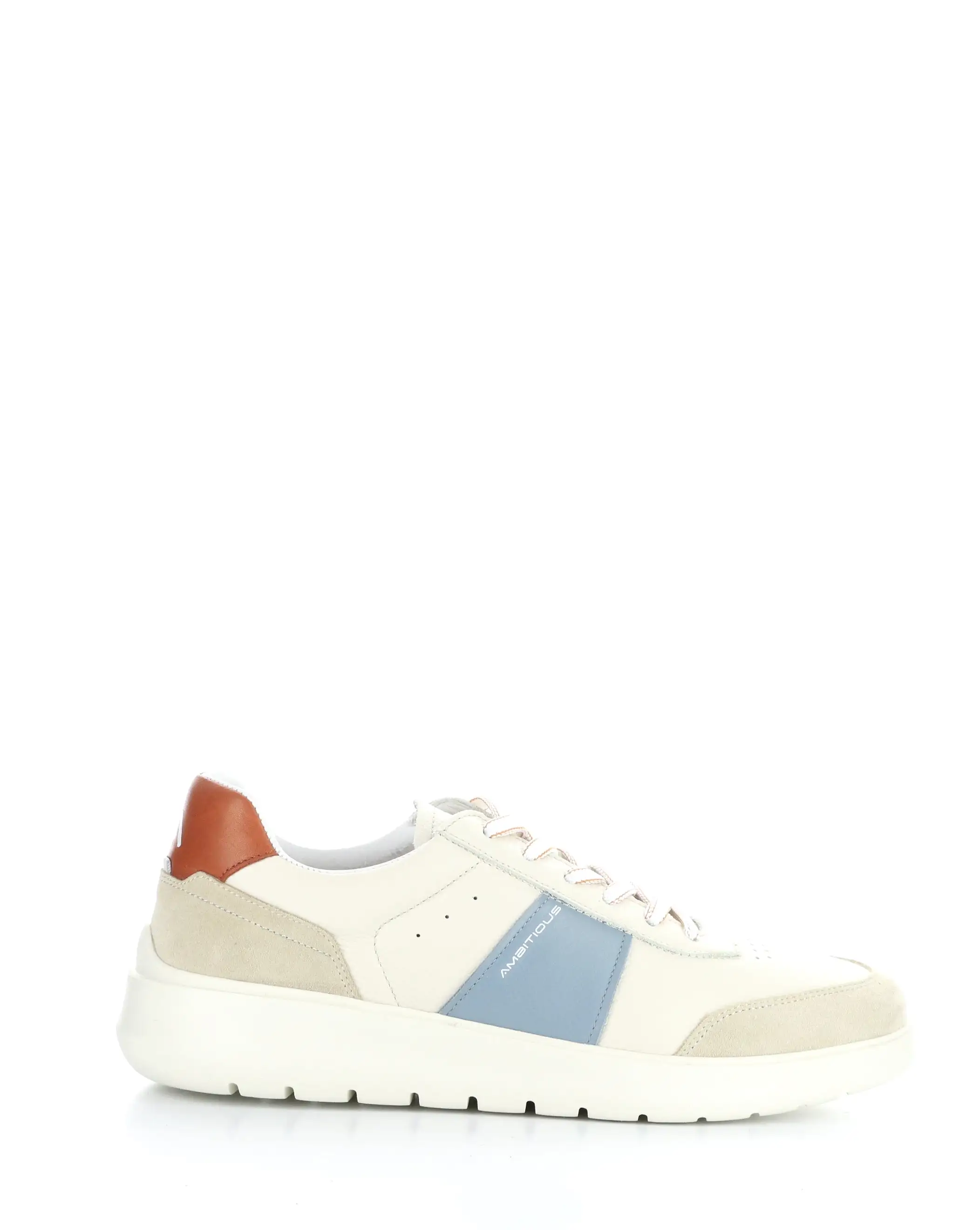 12863 BEIGE/BLUE/BRICK Lace-up Shoes