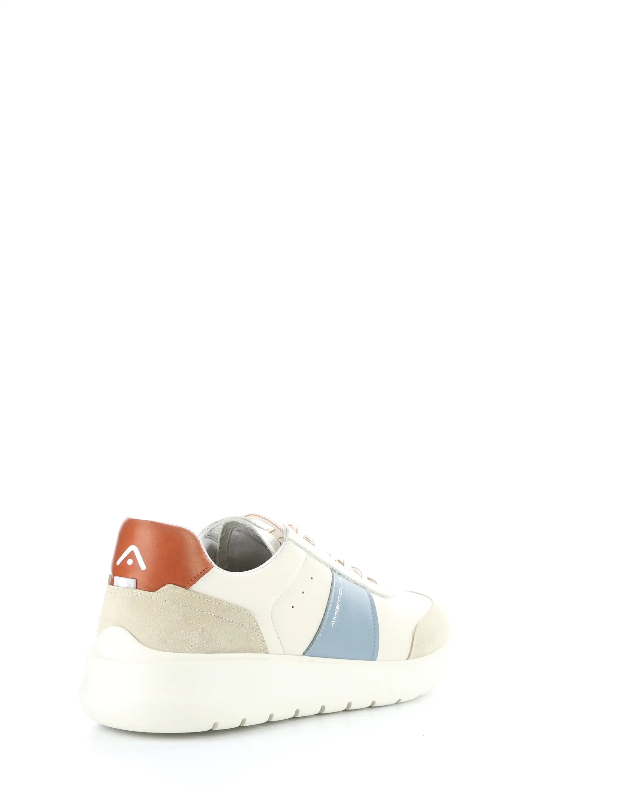 12863 BEIGE/BLUE/BRICK Lace-up Shoes