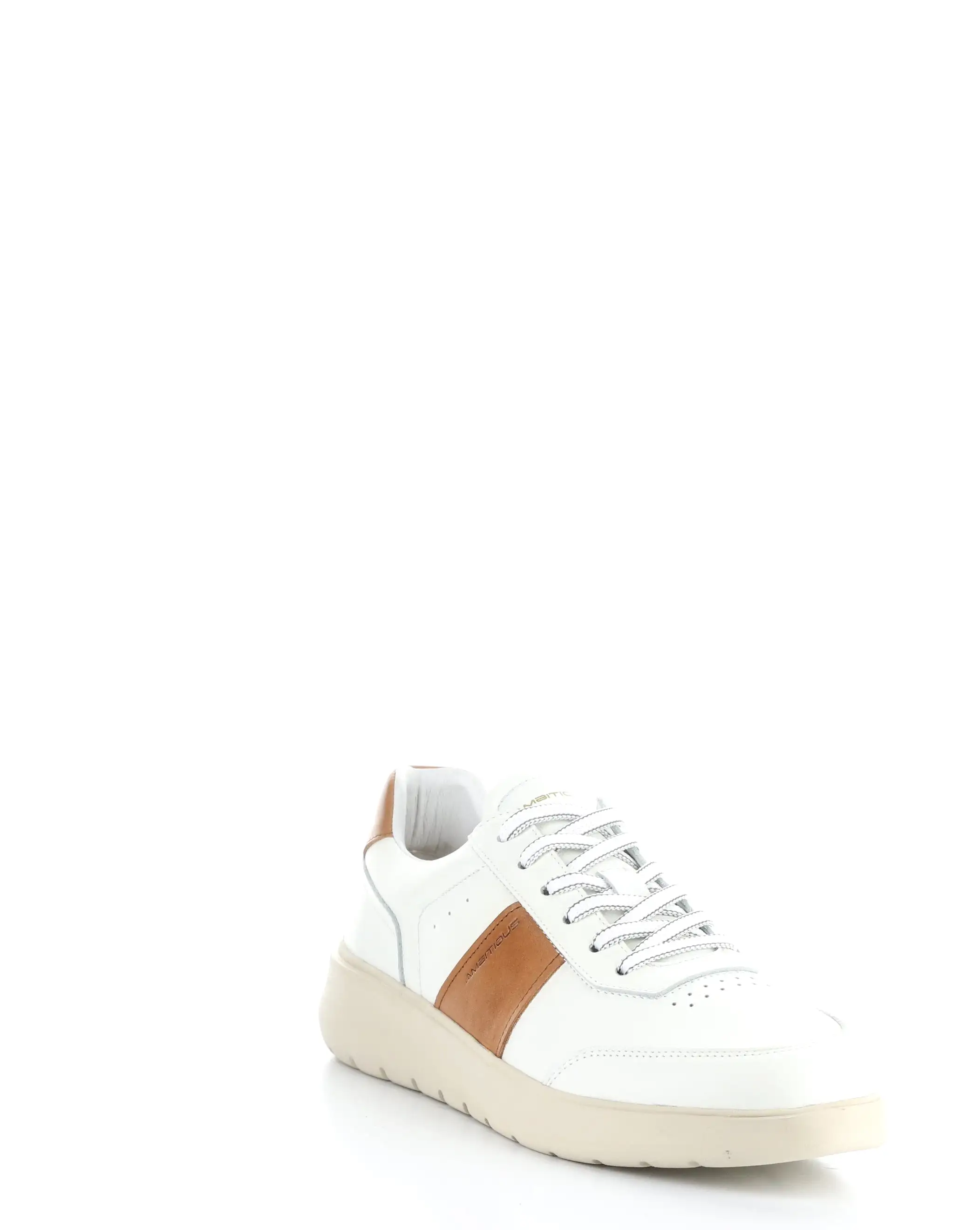 12863 WHITE/COGNAC Lace-up Shoes