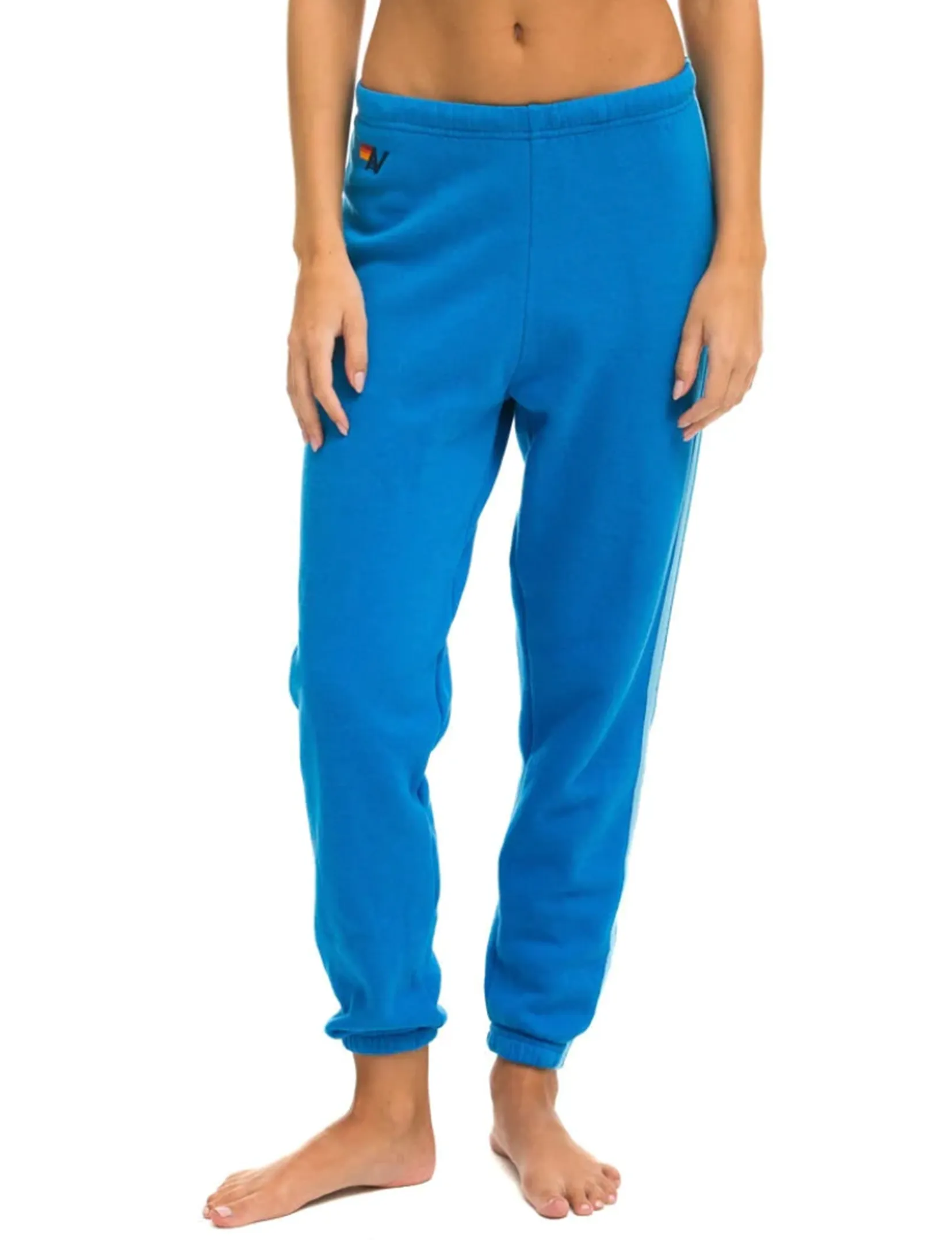 5 Stripe Womens Sweatpants, Ocean/Blue