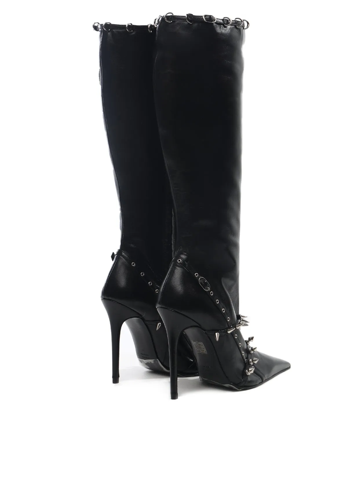 ABRA Black Spike Knee High Boots