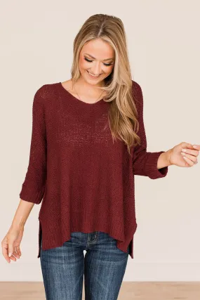 All I Ever Wanted Knit Sweater- Wine