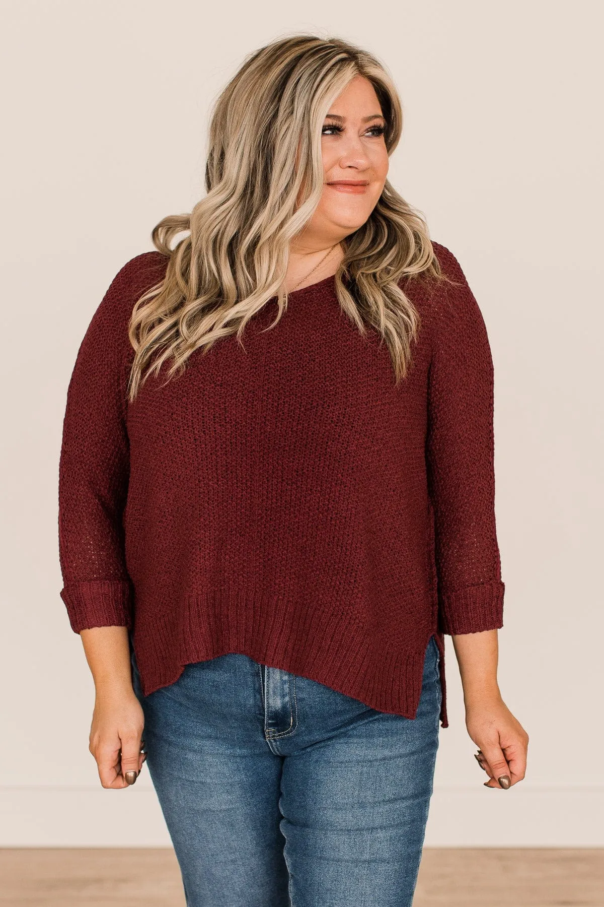 All I Ever Wanted Knit Sweater- Wine