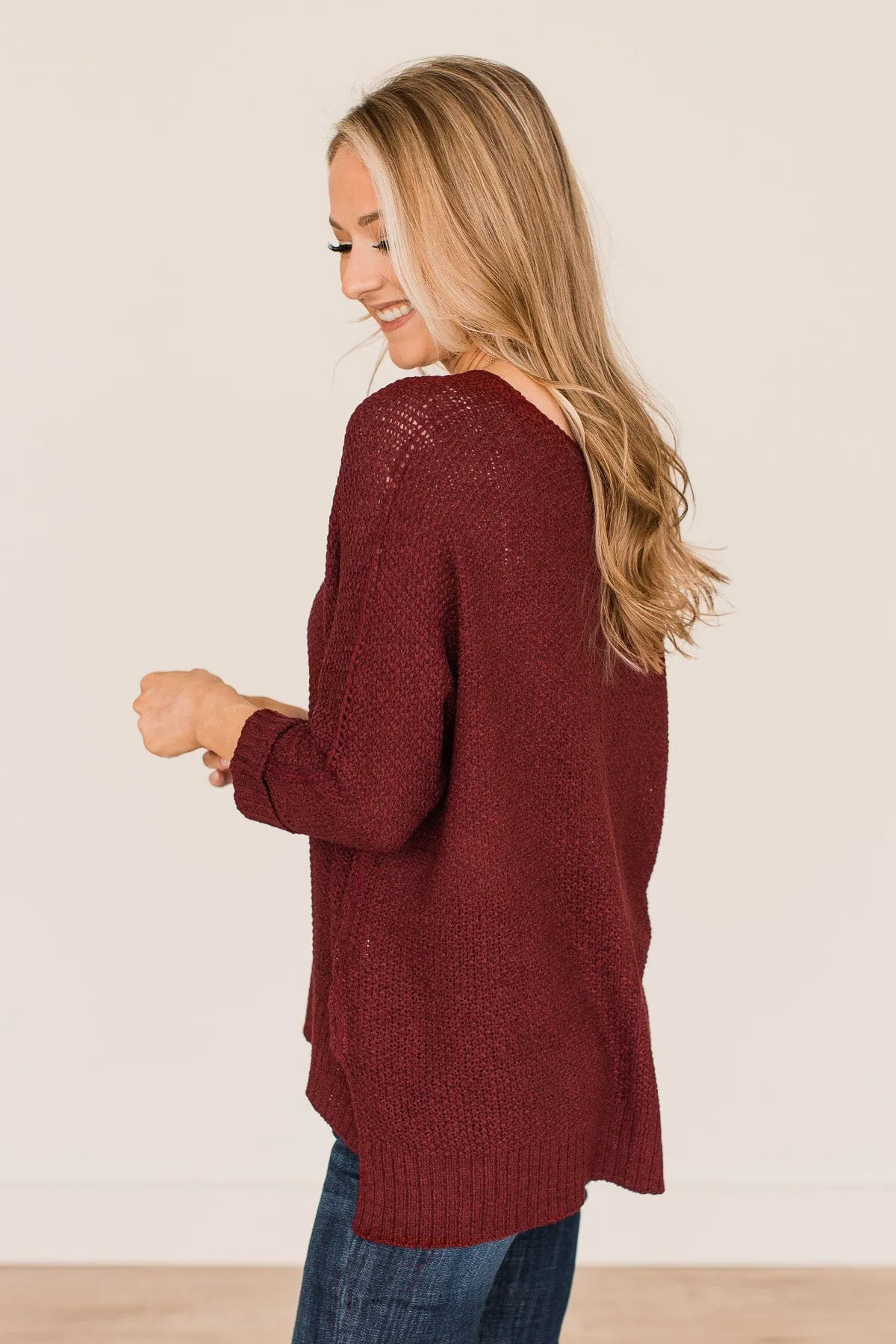 All I Ever Wanted Knit Sweater- Wine