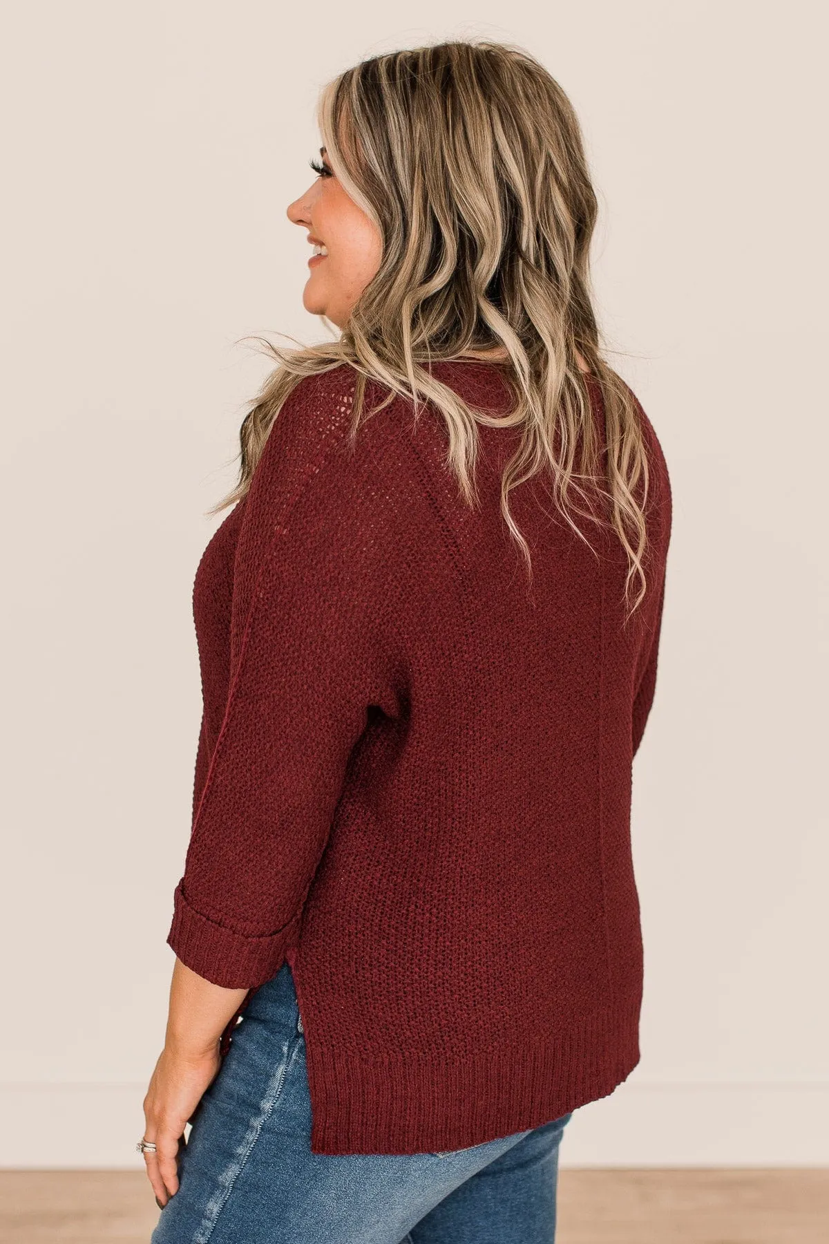 All I Ever Wanted Knit Sweater- Wine