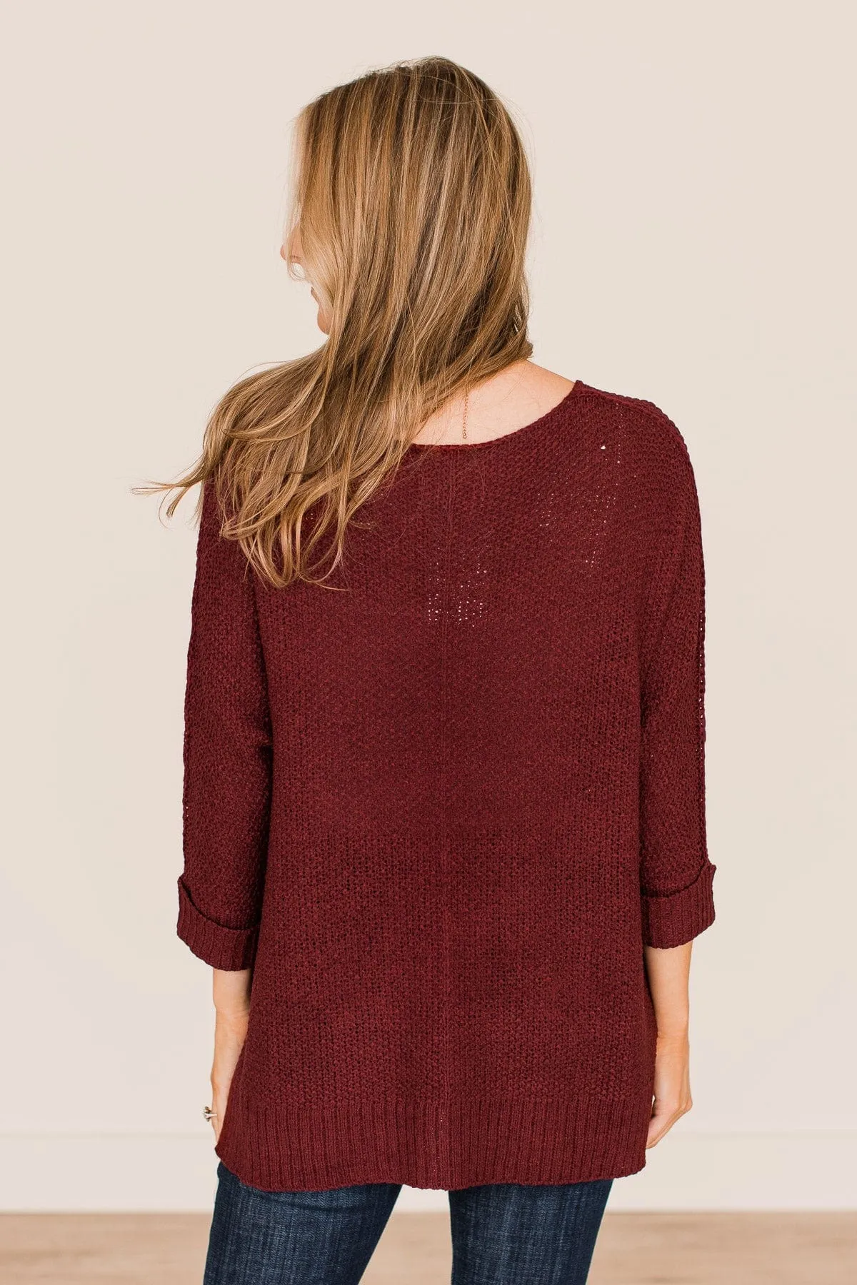 All I Ever Wanted Knit Sweater- Wine