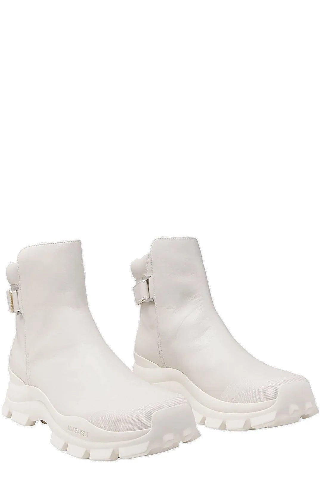 Ambush Logo Embossed Square Toe Boots