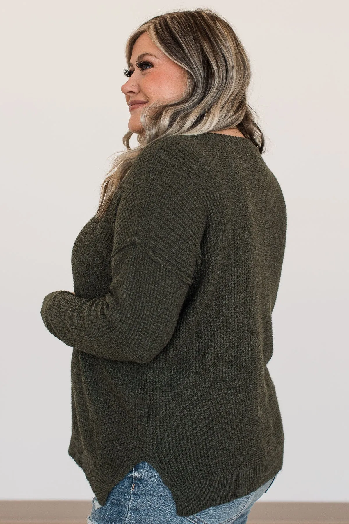 An Abundant Life Knit Sweater- Dark Olive