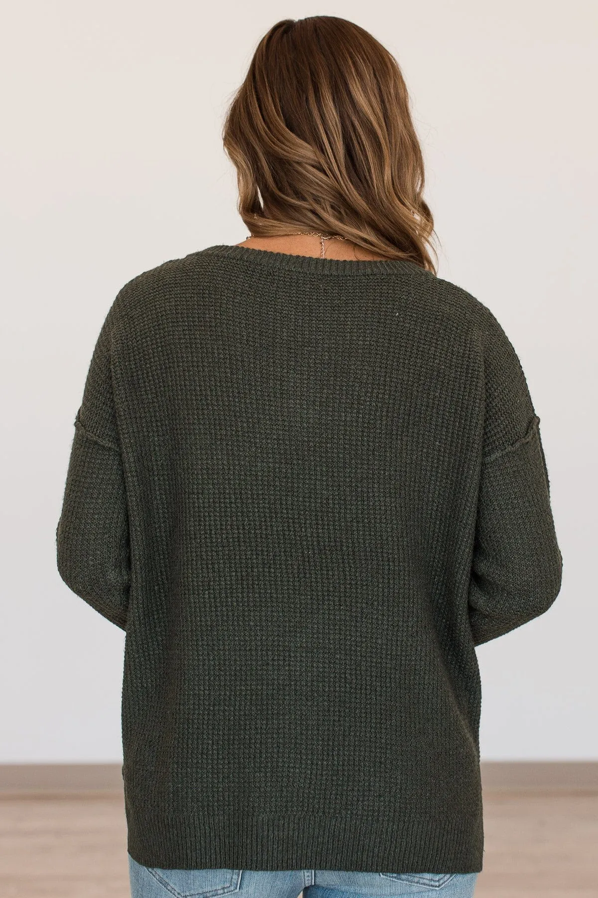 An Abundant Life Knit Sweater- Dark Olive