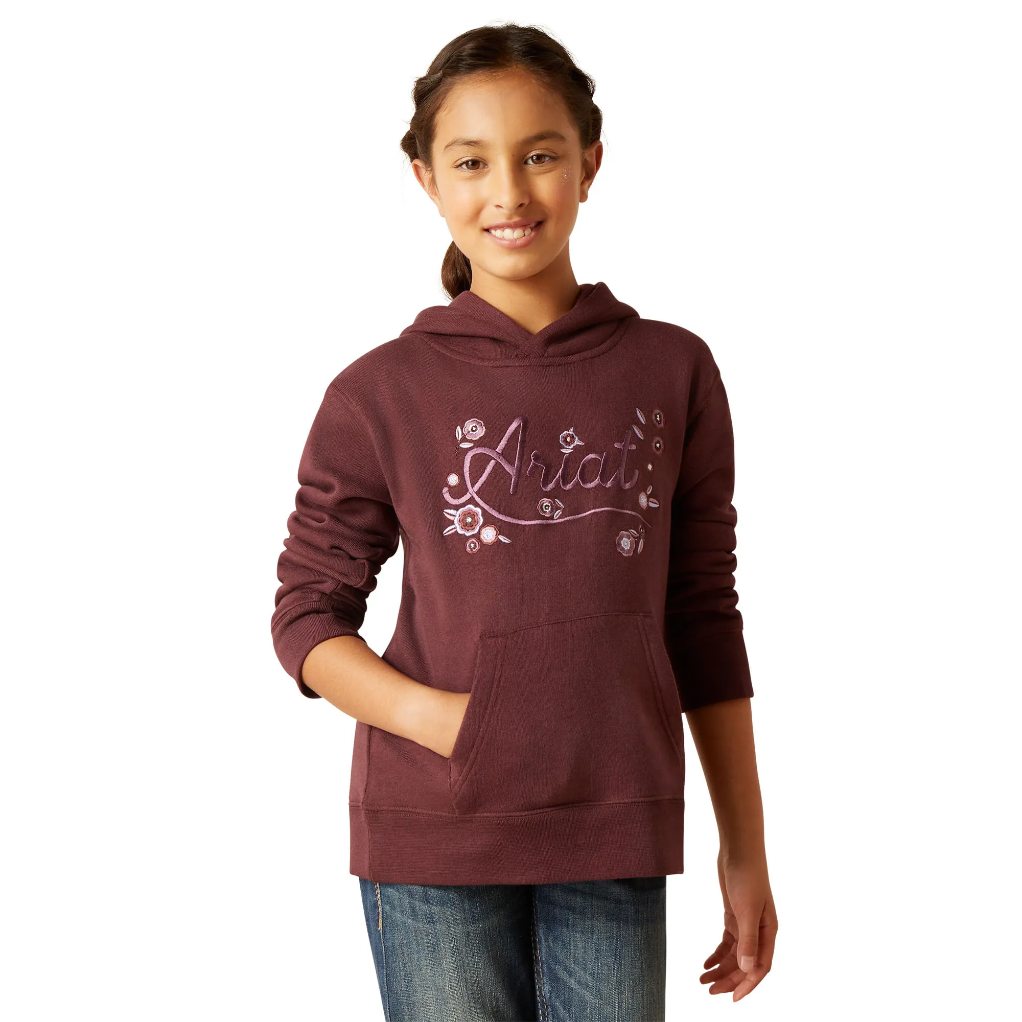 Ariat Girls Clove Brown Flora Hoodie