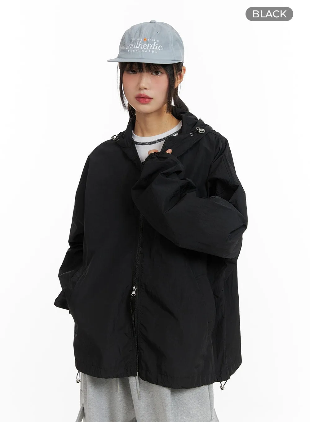 Basic Oversized Nylon Jacket CF423