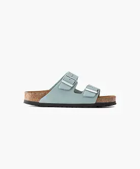 Birkenstock Arizona Nubuck Leather Faded Aqua Soft Footbed Sandals