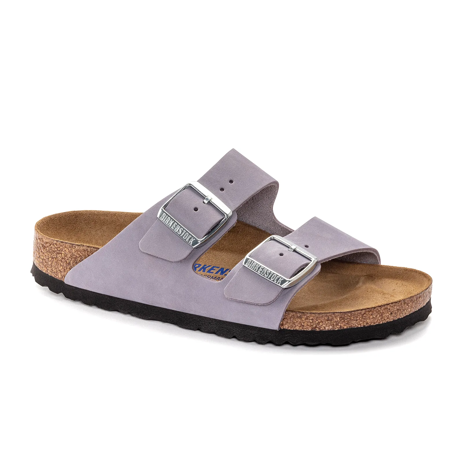 Birkenstock Arizona Soft Footbed Narrow Slide Sandal (Women) - Purple Fog Nubuck Leather