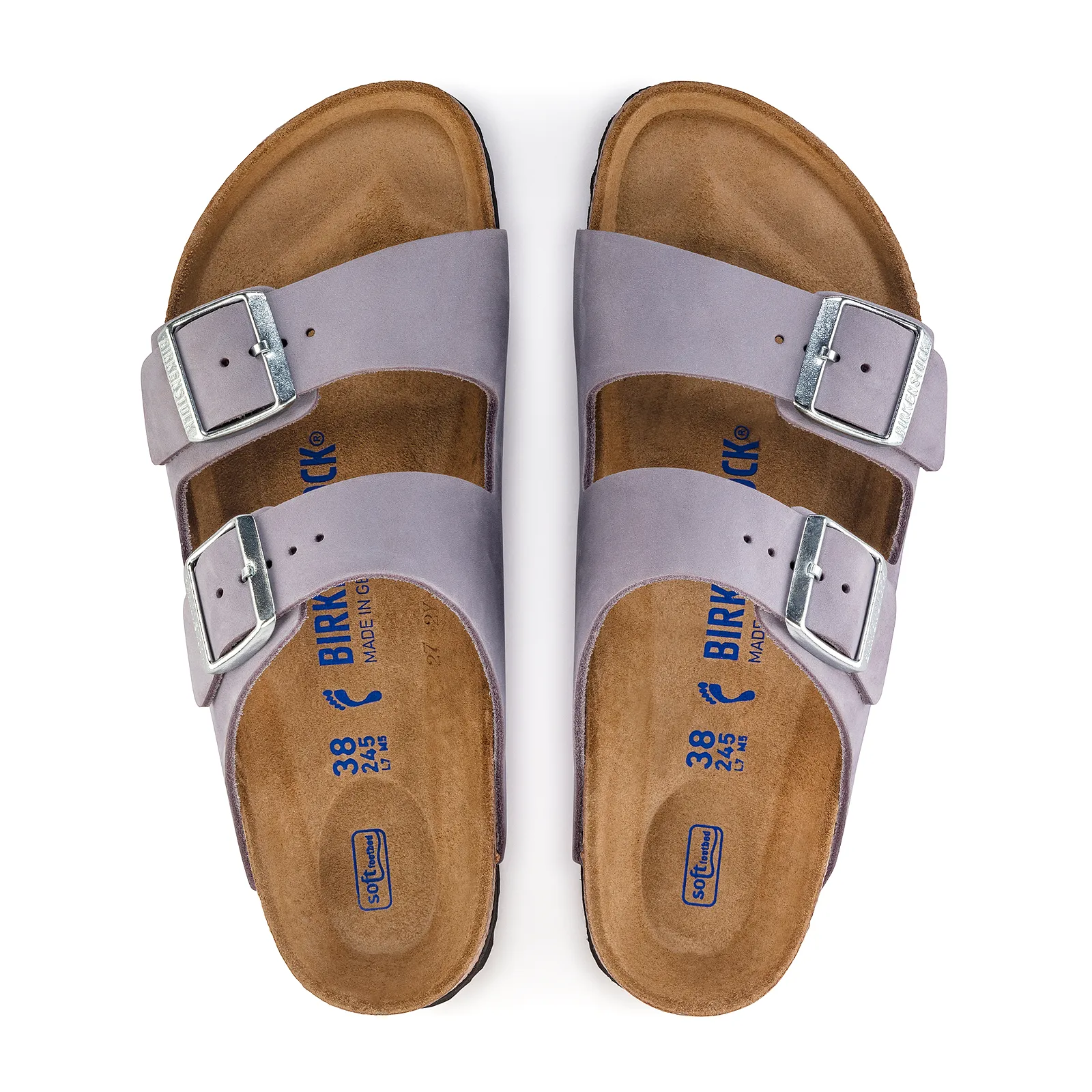 Birkenstock Arizona Soft Footbed Narrow Slide Sandal (Women) - Purple Fog Nubuck Leather