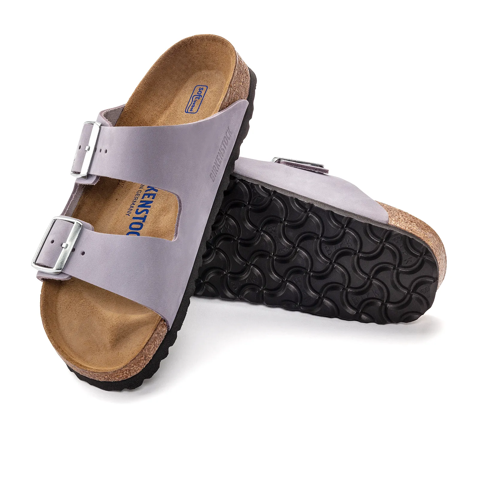 Birkenstock Arizona Soft Footbed Narrow Slide Sandal (Women) - Purple Fog Nubuck Leather