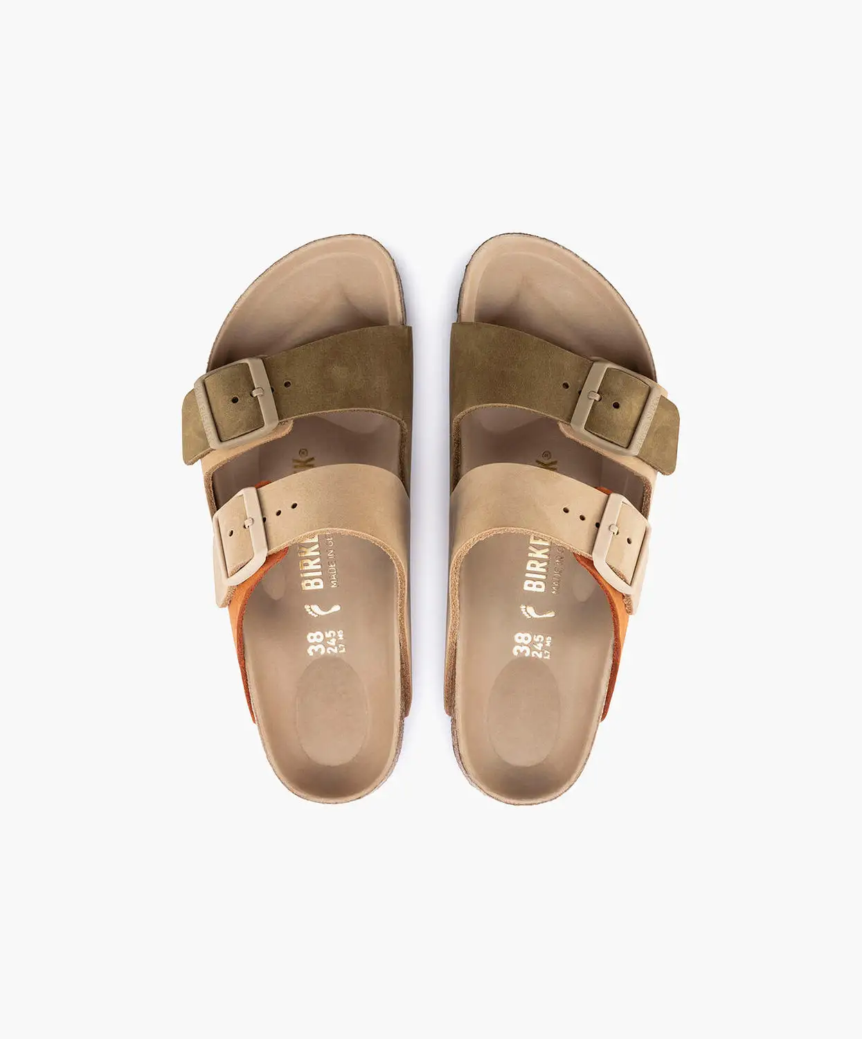 Birkenstock Arizona Split Nubuck Leather Sandcastle/Faded Khaki Sandals