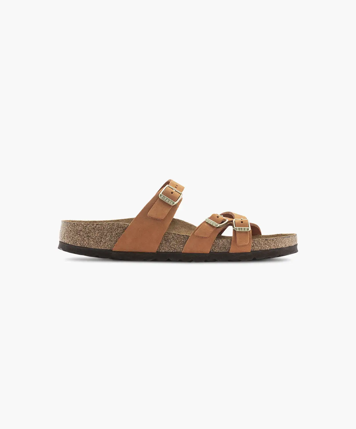 Birkenstock Franca Nubuck Leather Pecan Soft Footbed Sandals