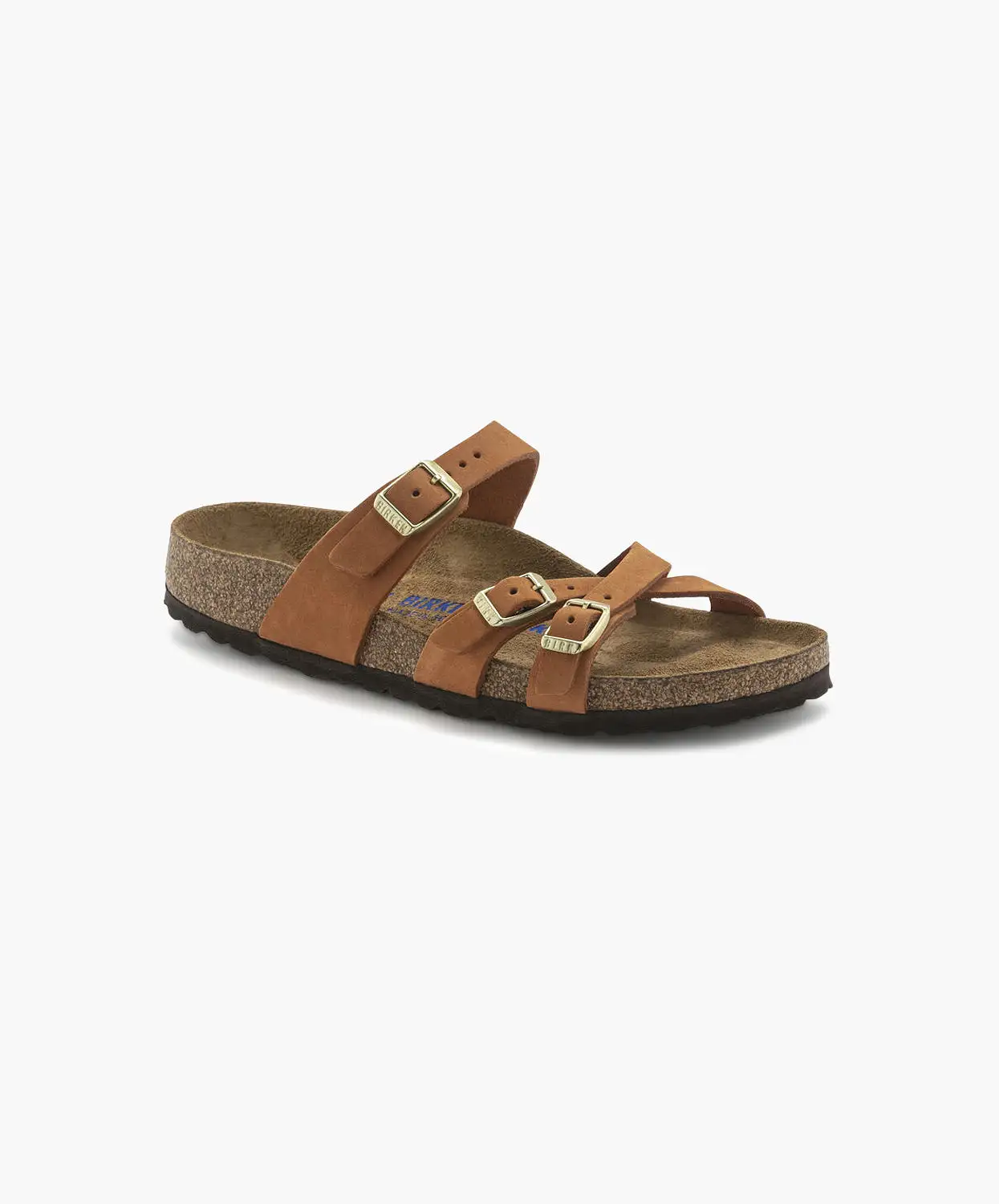 Birkenstock Franca Nubuck Leather Pecan Soft Footbed Sandals