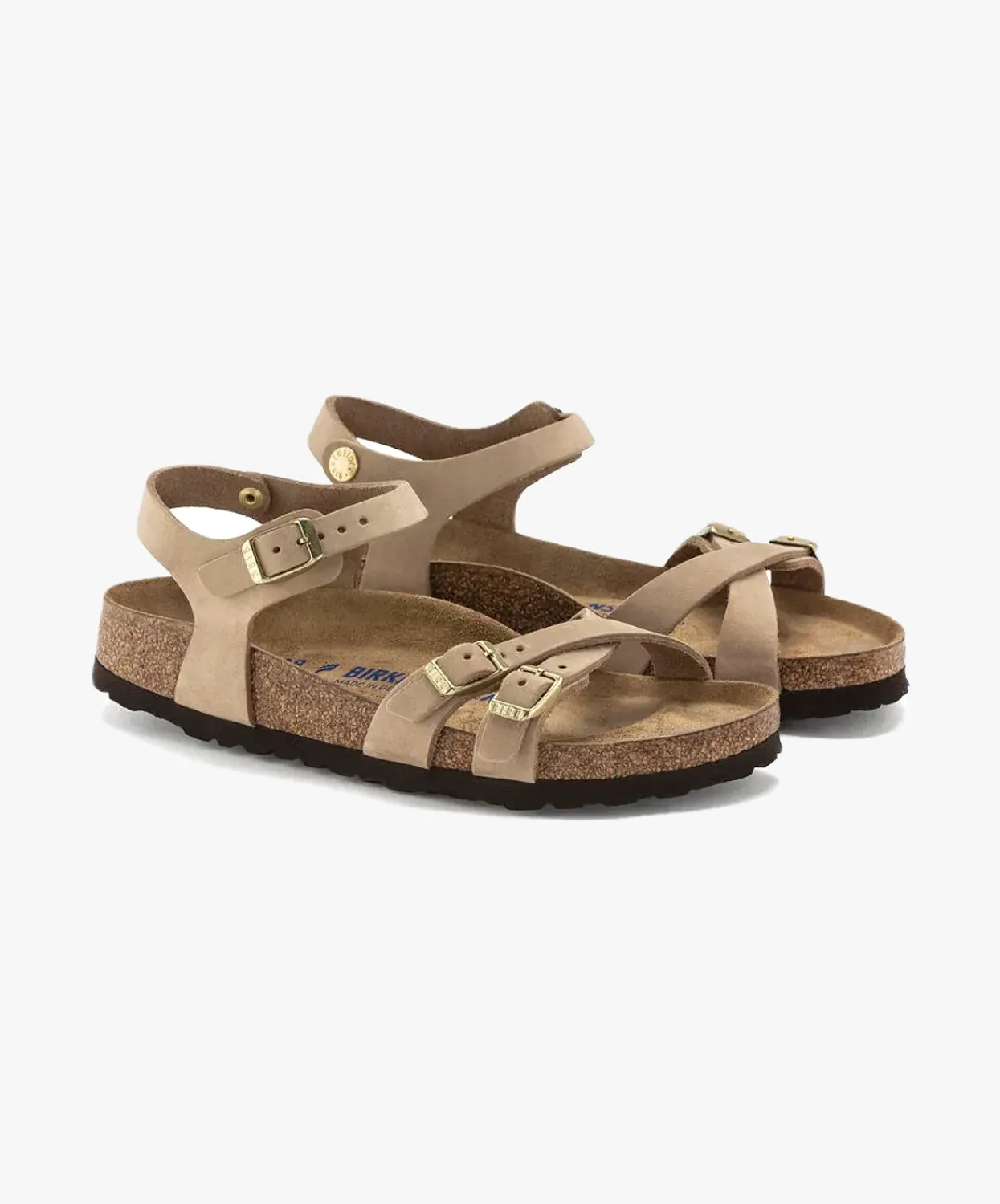 Birkenstock Kumba Nubuck Leather Sandcastle Soft Footbed Sandals