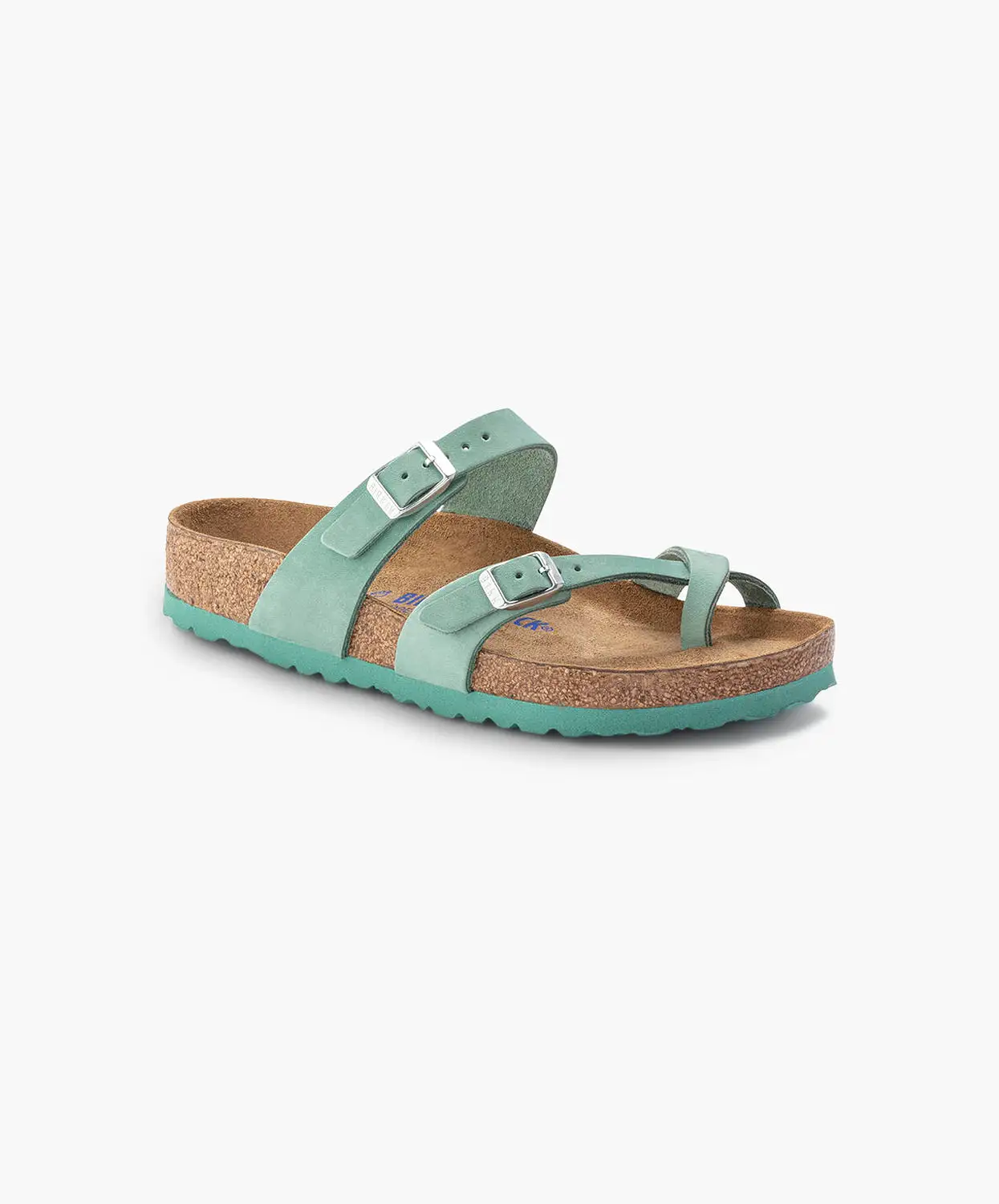 Birkenstock Mayari Nubuck Leather Beryl Soft Footbed Sandals