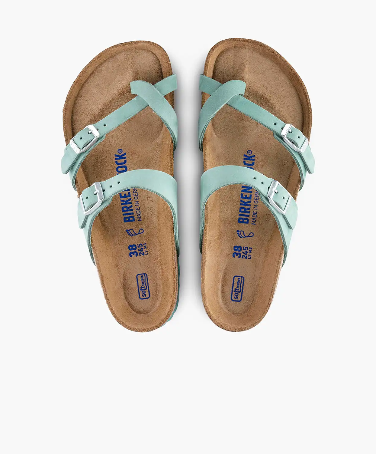 Birkenstock Mayari Nubuck Leather Beryl Soft Footbed Sandals