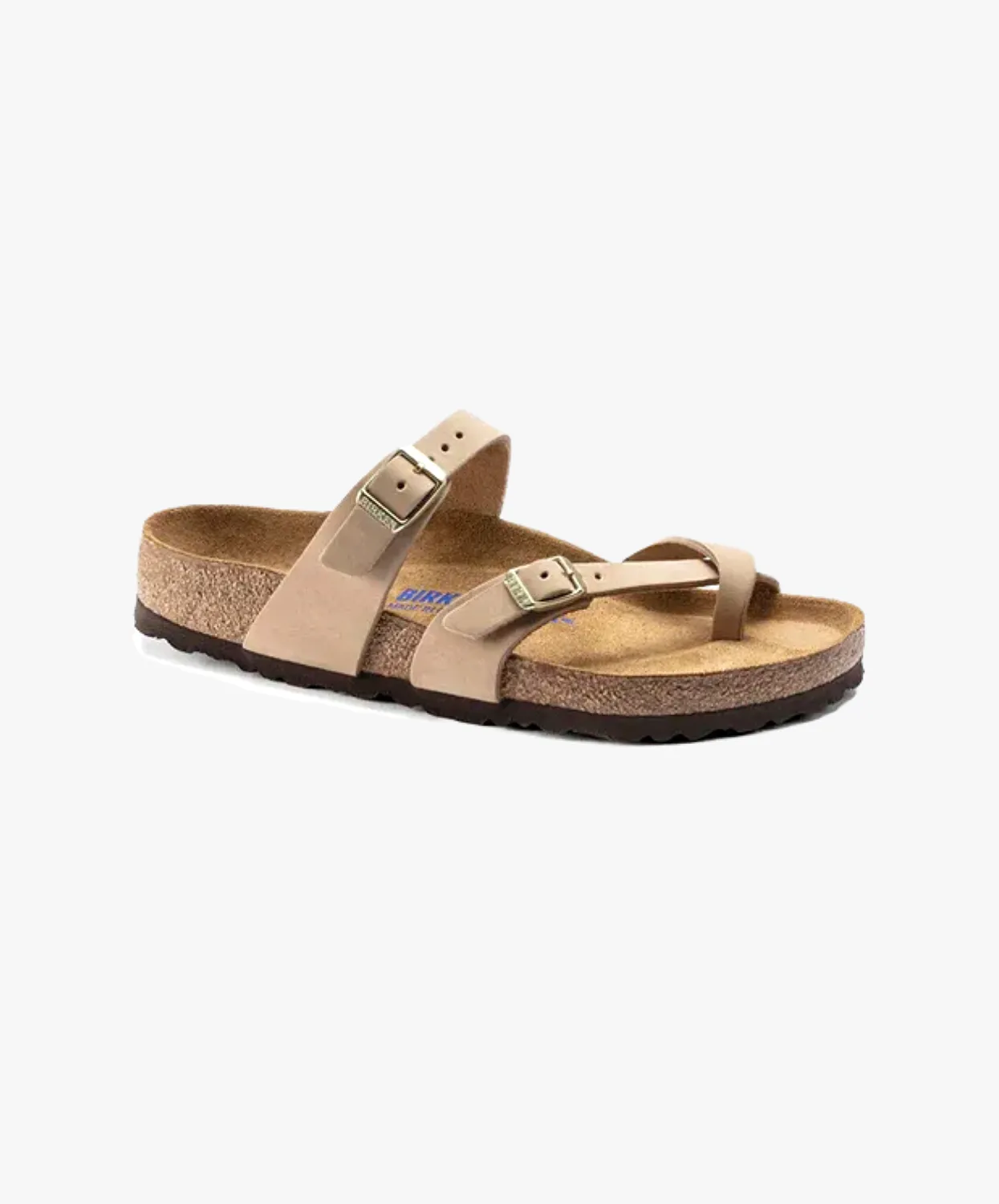 Birkenstock Mayari Nubuck Leather Sandcastle Soft Footbed Sandals