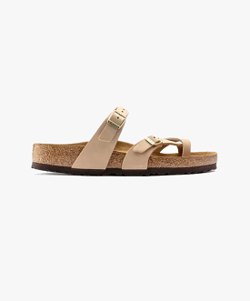 Birkenstock Mayari Nubuck Leather Sandcastle Soft Footbed Sandals