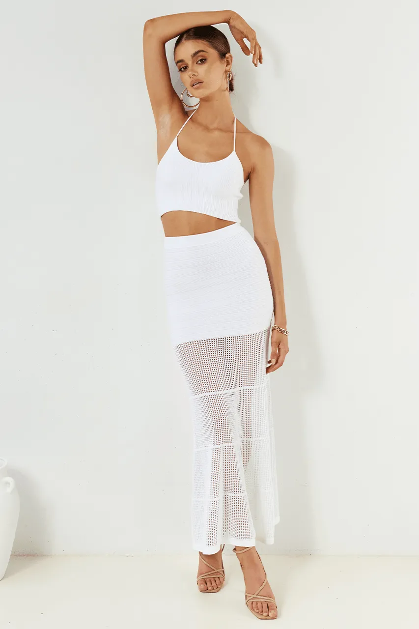 Caitlin Midi Skirt - White