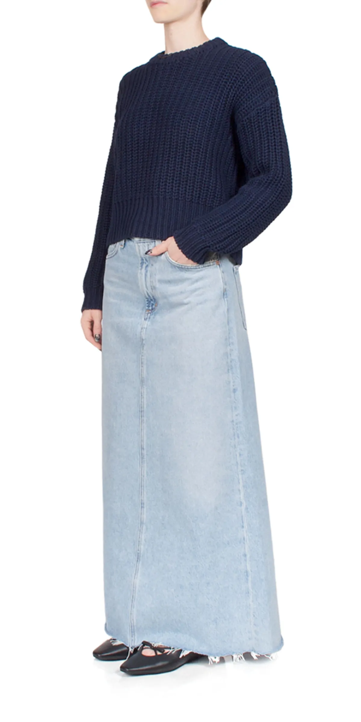 Chunky Boxy Sweater - Navy