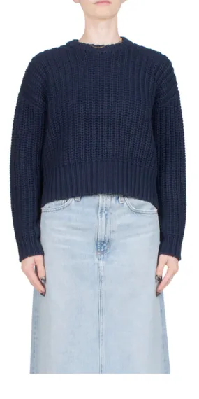 Chunky Boxy Sweater - Navy