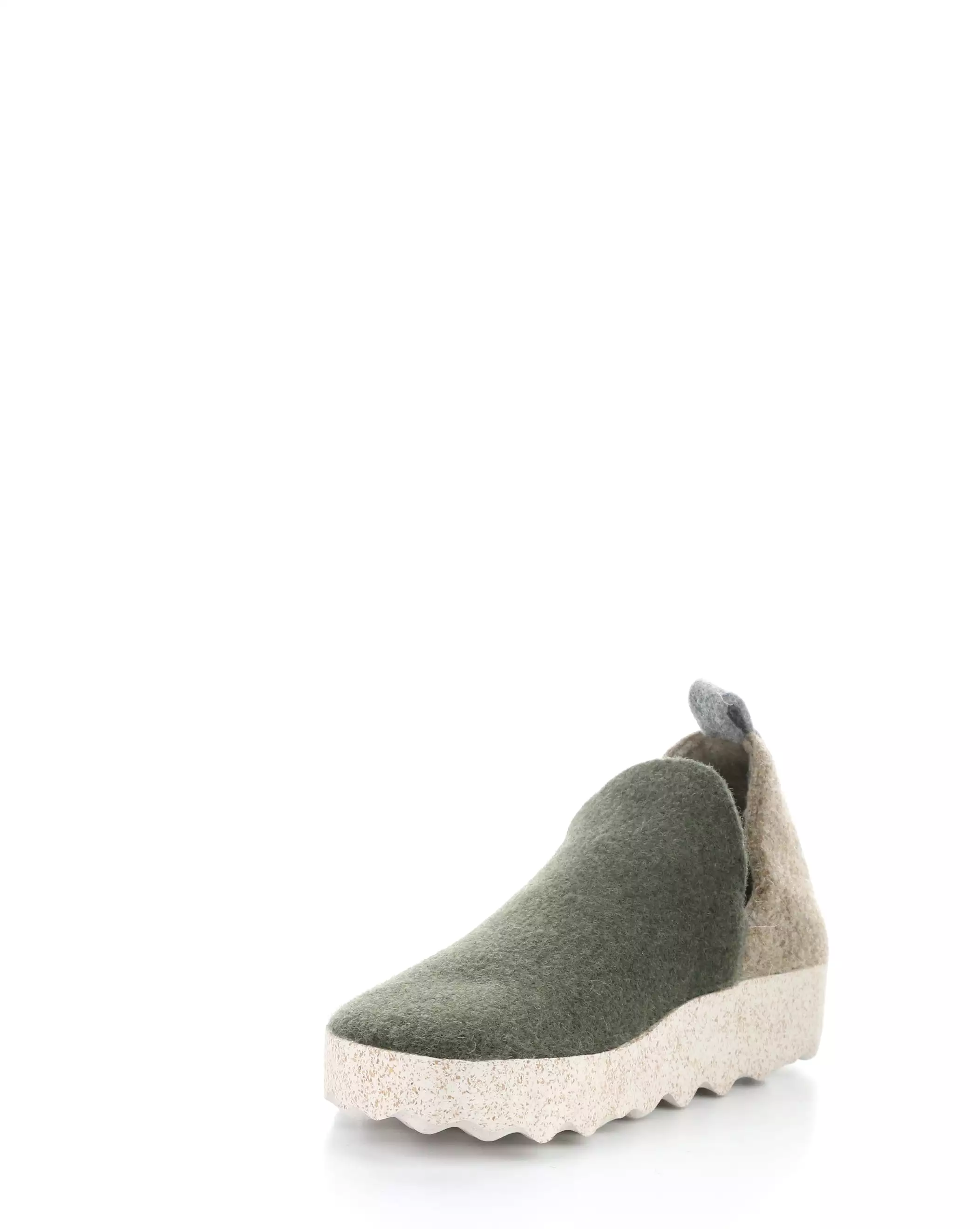 CITY089ASPM 006 MILITARY GREEN/TAUPE Round Toe Shoes