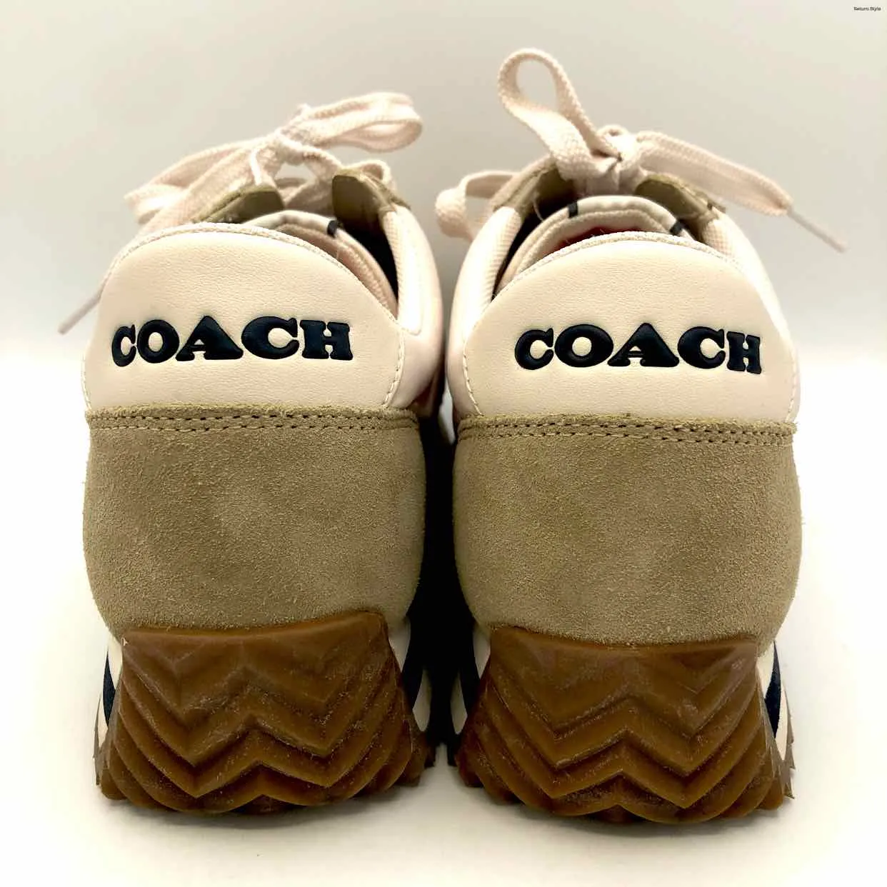 COACH Beige Navy Sneaker Shoe Size 10 Shoes