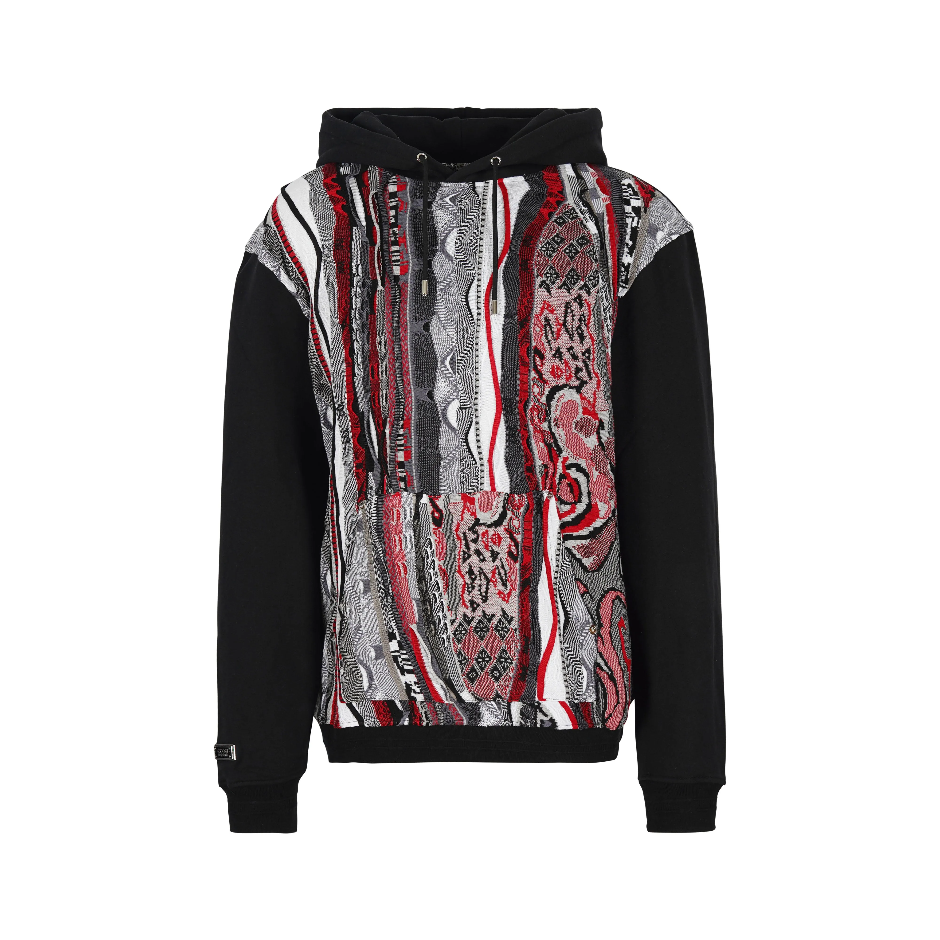 COOGI Sweater Pieced Fleece Hoody - Red-Black