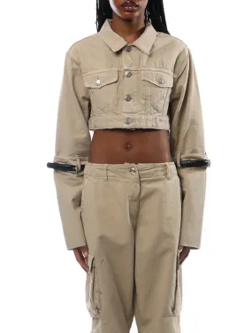 Coperni Hybrid Canvas Cropped Jacket