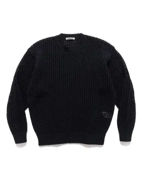 Cotton Lily-Yarn Mesh Knit P/O Dark Navy