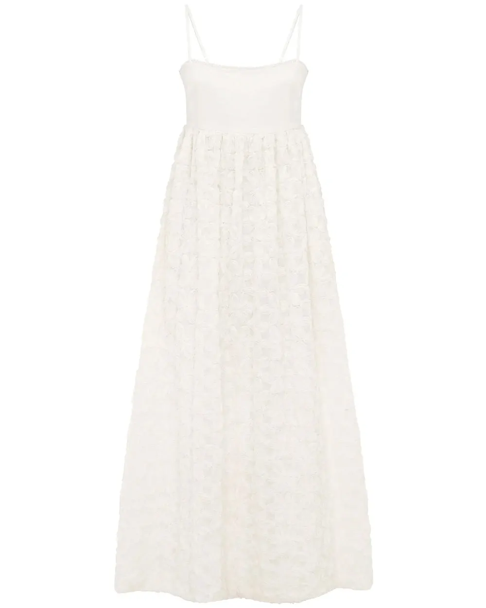 Cream Embroidered Iggy Midi Dress