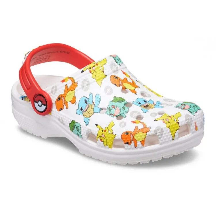 Crocs 207739 Classic Pokemon Clog Kid Bambino Bianco