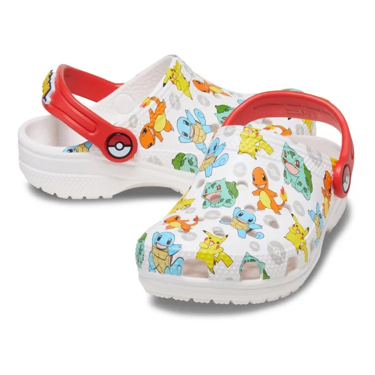 Crocs 207739 Classic Pokemon Clog Kid Bambino Bianco