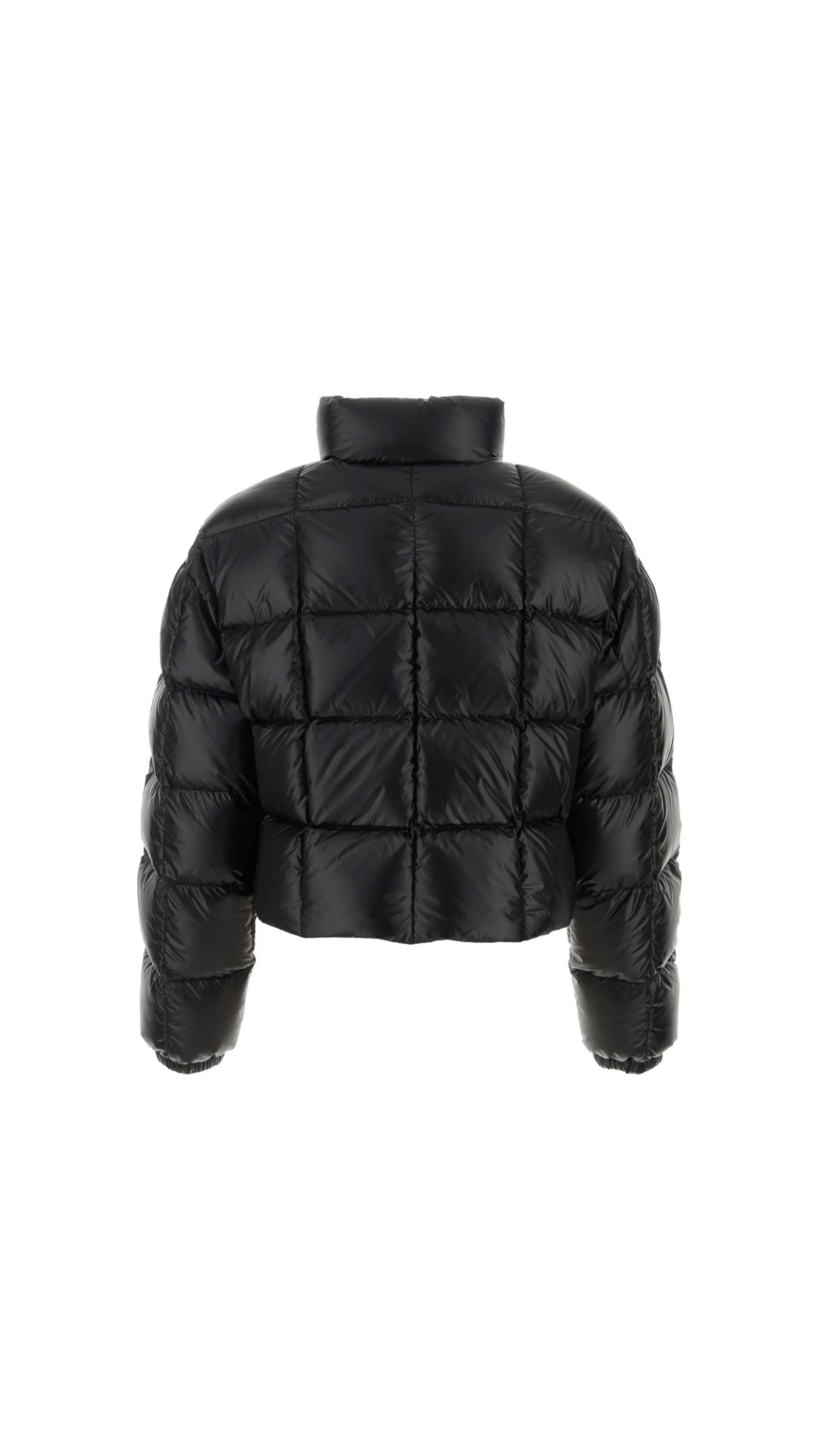 Cropped Nylon Down Jacket - Black