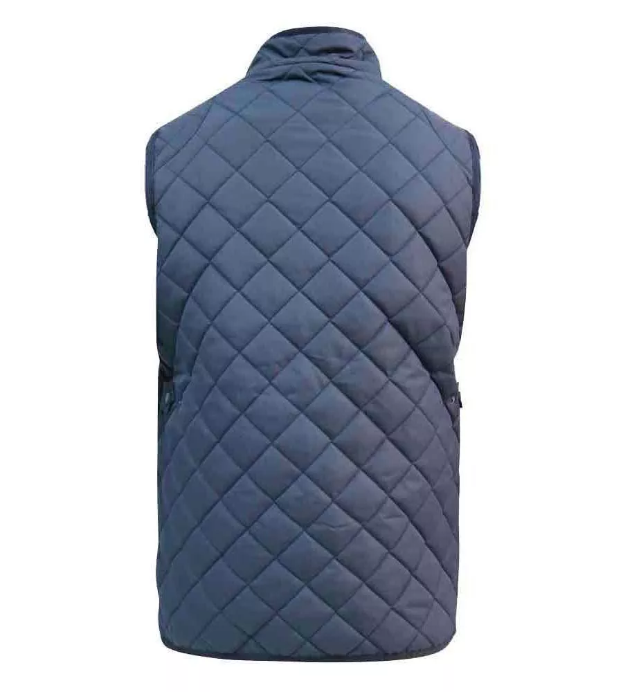 D555 Big Mens Quilted Gilet Jacket With Corduroy Trims (NIGHTINGALE)