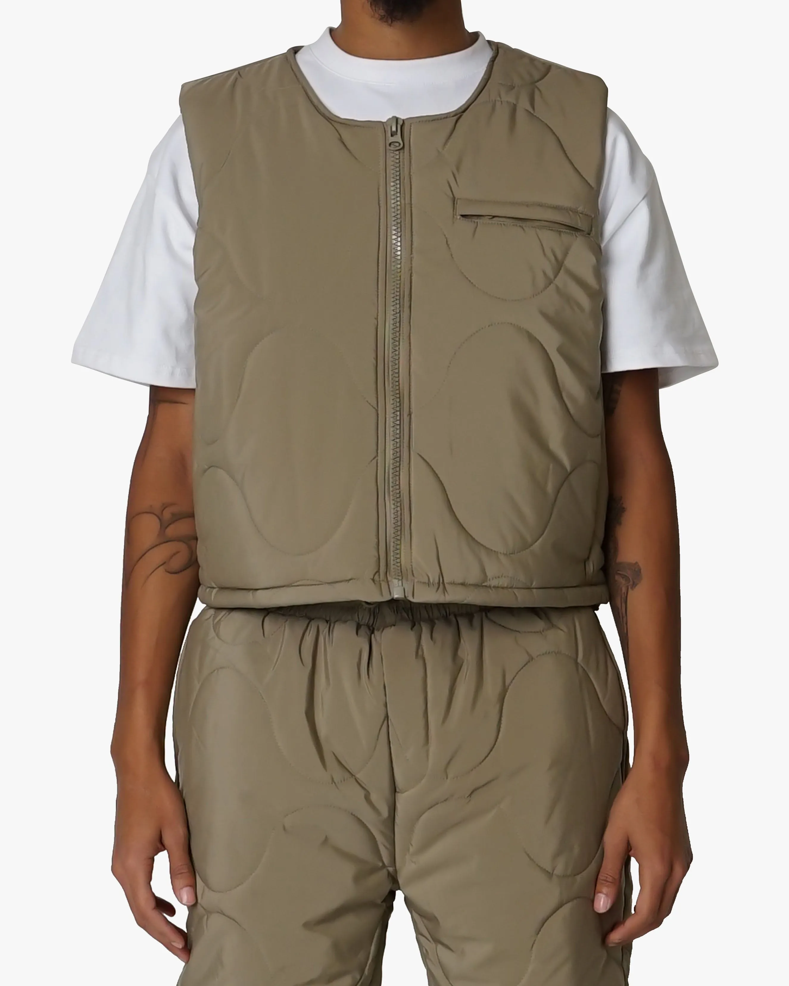 EPTM GRIDDY PUFFER VEST-OLIVE