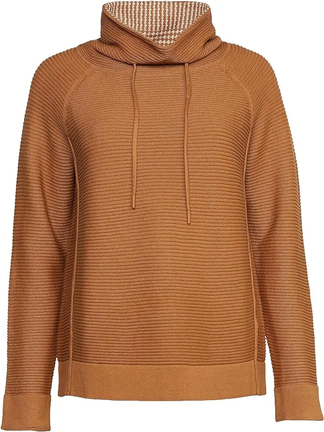 Esprit Funnel Neck Ribbed Sweater In Caramel