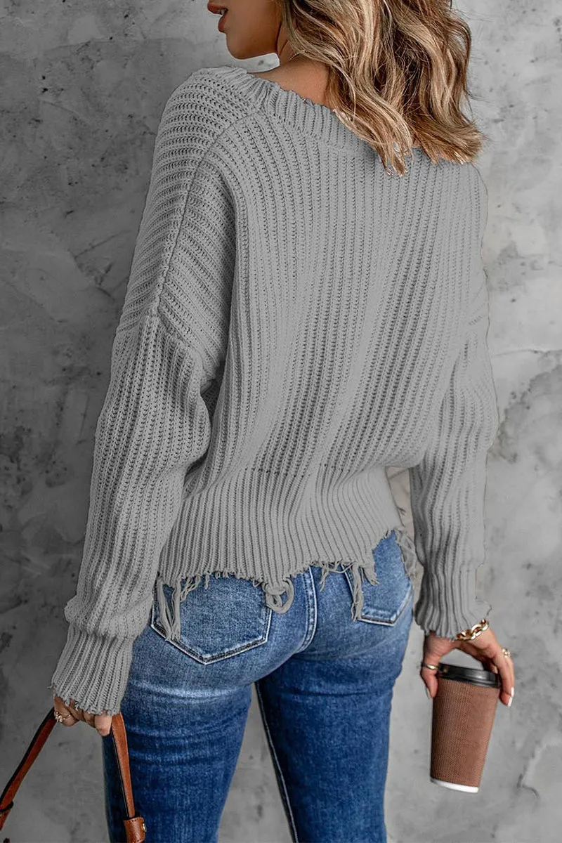 Fashion Lovely Tassel V Neck Sweaters(8 Colors)