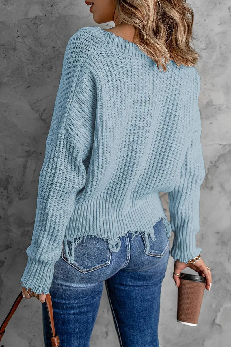 Fashion Lovely Tassel V Neck Sweaters(8 Colors)