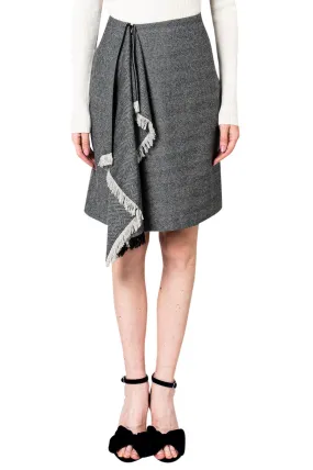 Flared wool midi-skirt