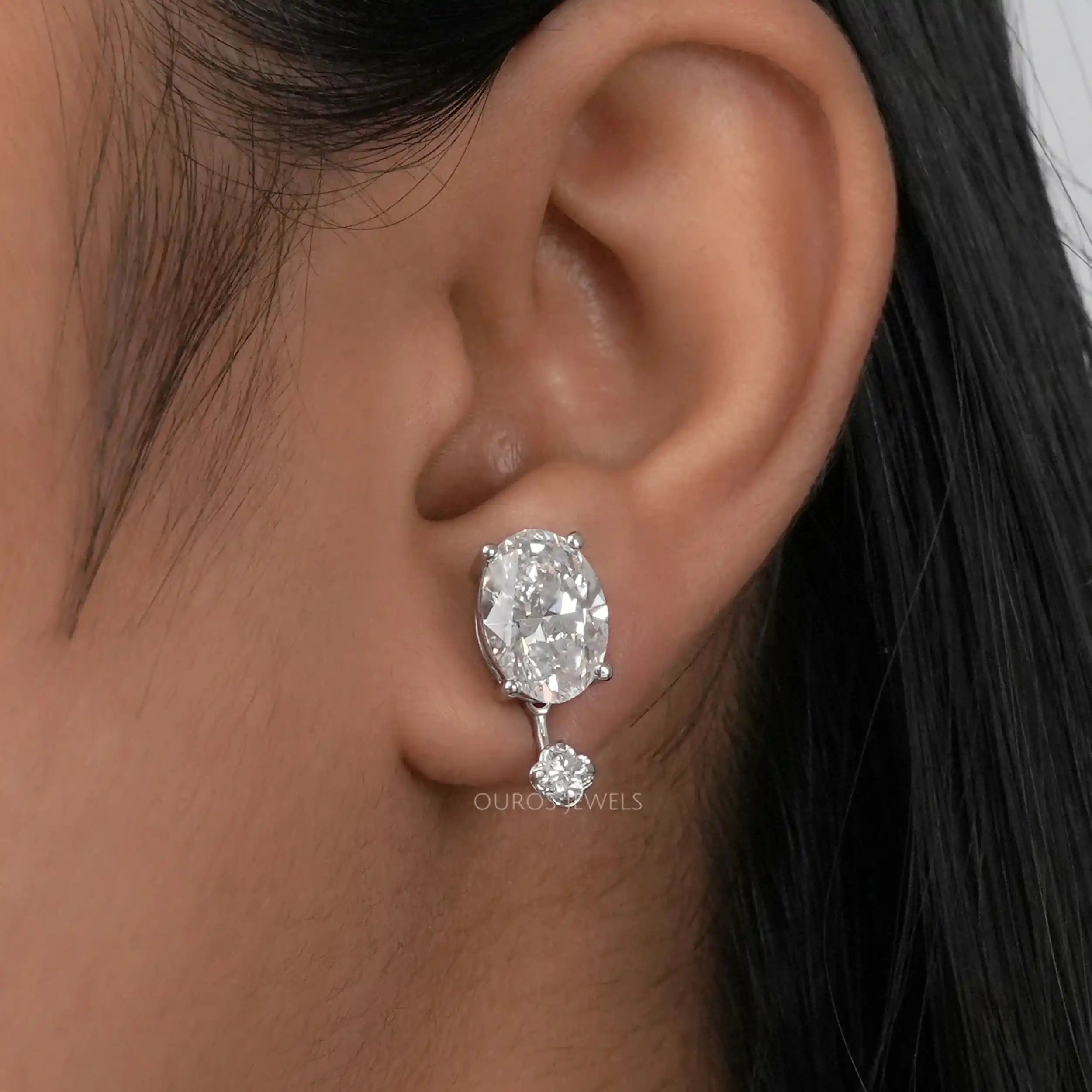 Floral Cut Diamond Jacket Earrings