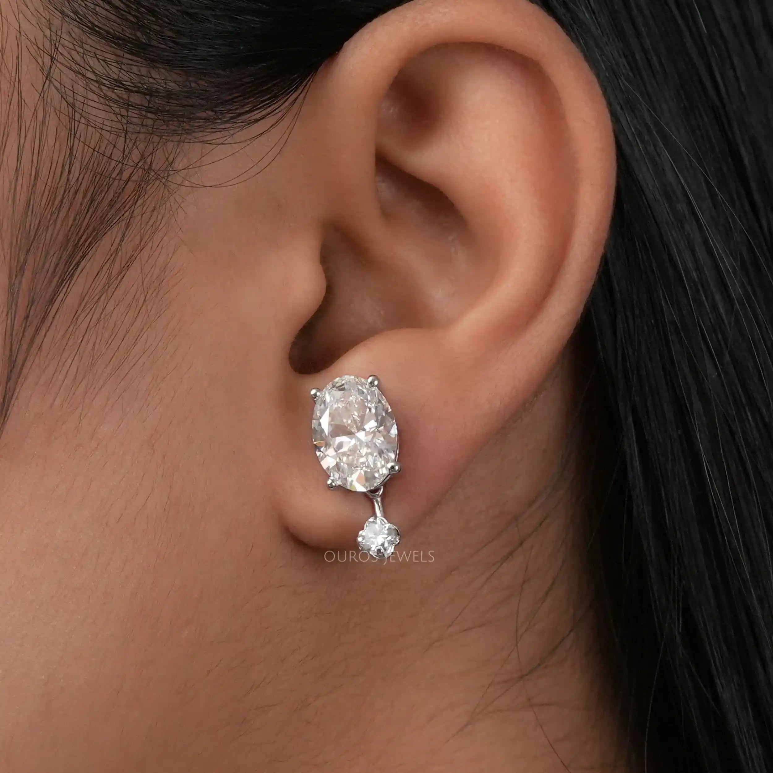 Floral Cut Diamond Jacket Earrings