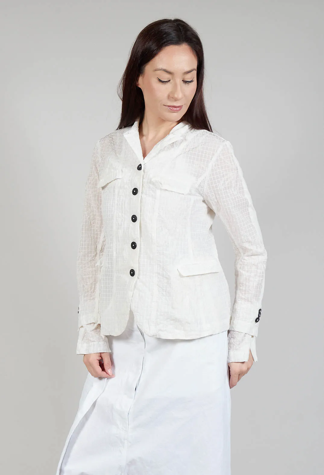 Flower Print Jacket in Starwhite