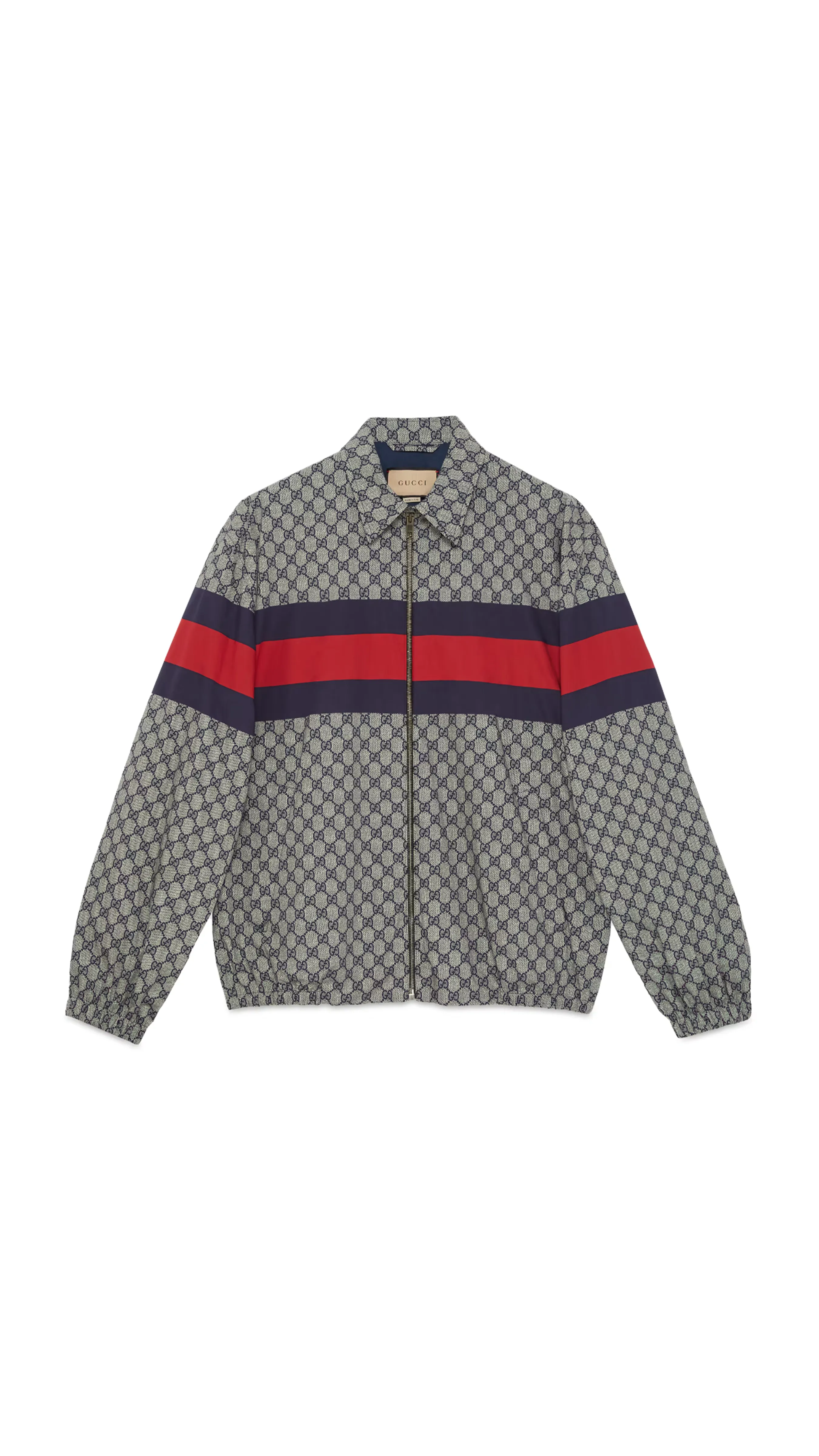 GG Print Cotton Jacket - Grey