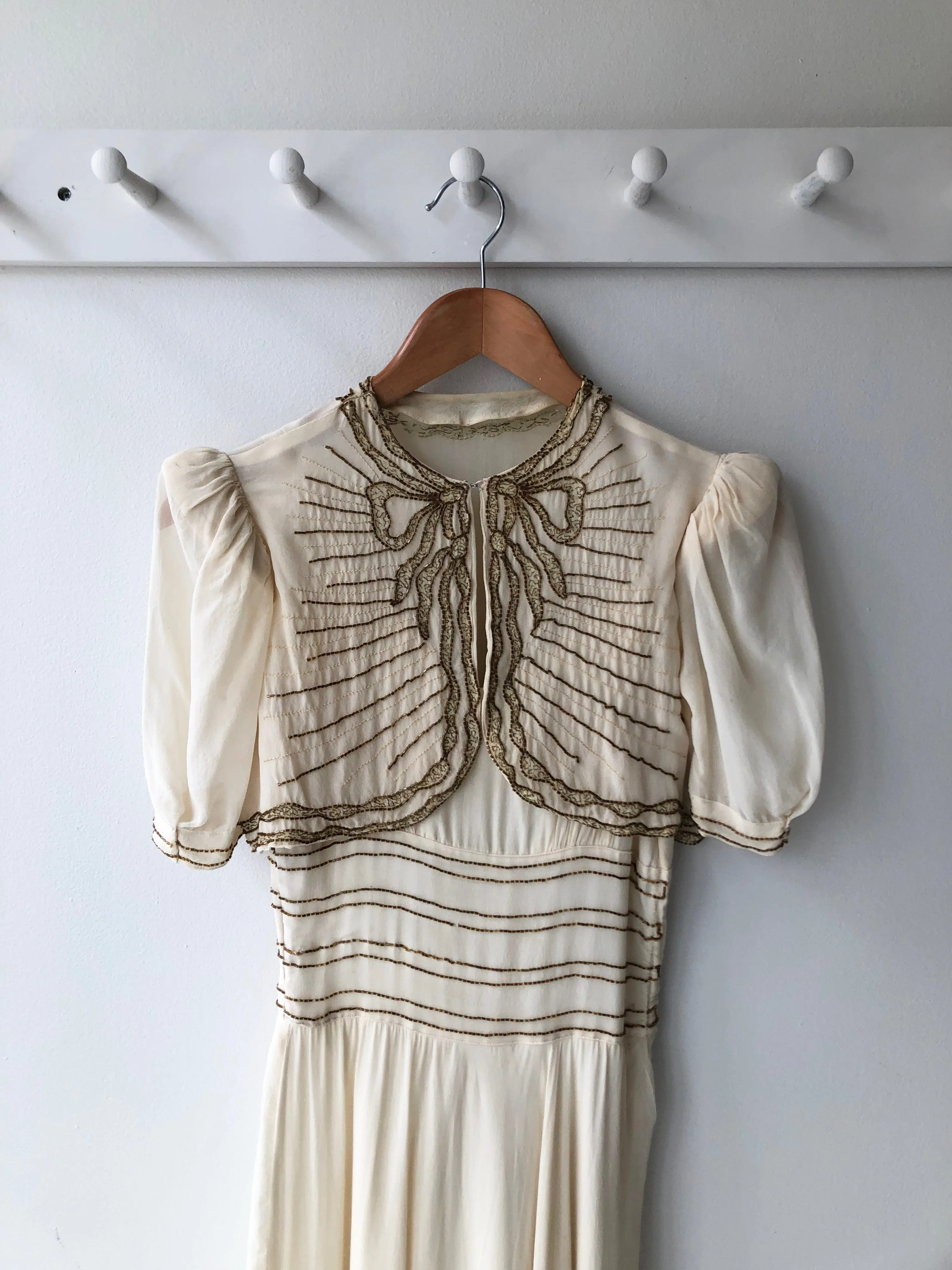 Gilded Bow Silk Dress & Jacket